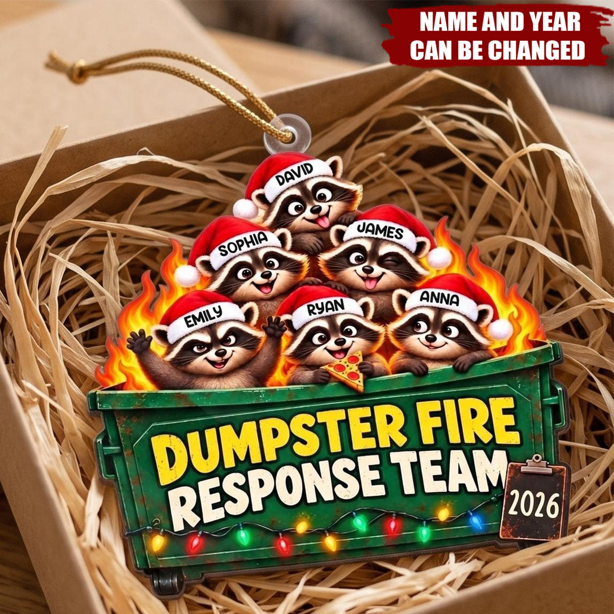 Custom Name Dumpster Fire Response Team Christmas Gifts - Personalized Acrylic Ornament