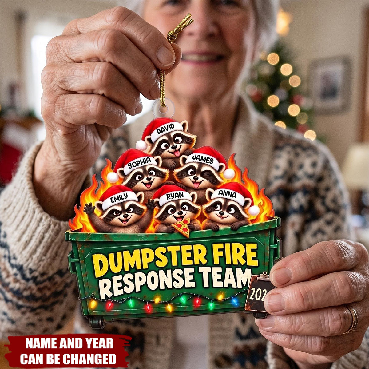 Custom Name Dumpster Fire Response Team Christmas Gifts - Personalized Acrylic Ornament