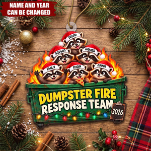 Custom Name Dumpster Fire Response Team Christmas Gifts - Personalized Acrylic Ornament