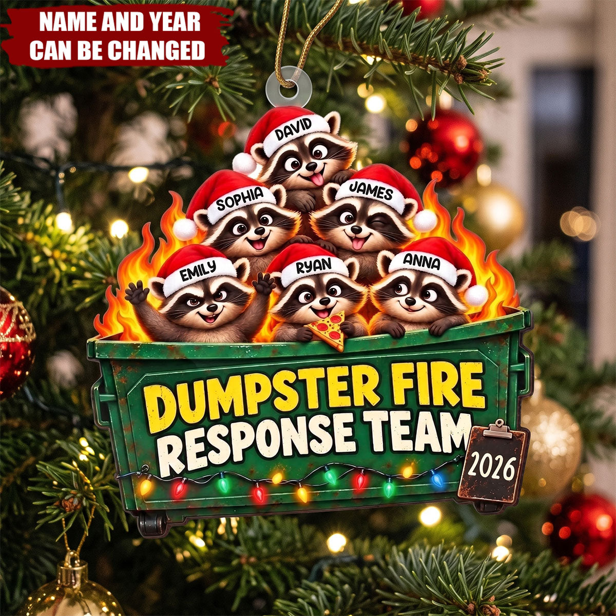 Custom Name Dumpster Fire Response Team Christmas Gifts - Personalized Acrylic Ornament