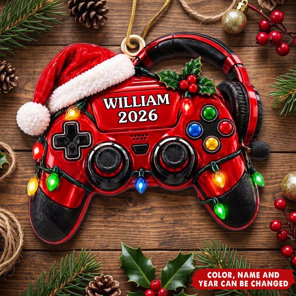 Custom Name Gaming Christmas Gifts for Gamers - Personalized Acrylic Ornament