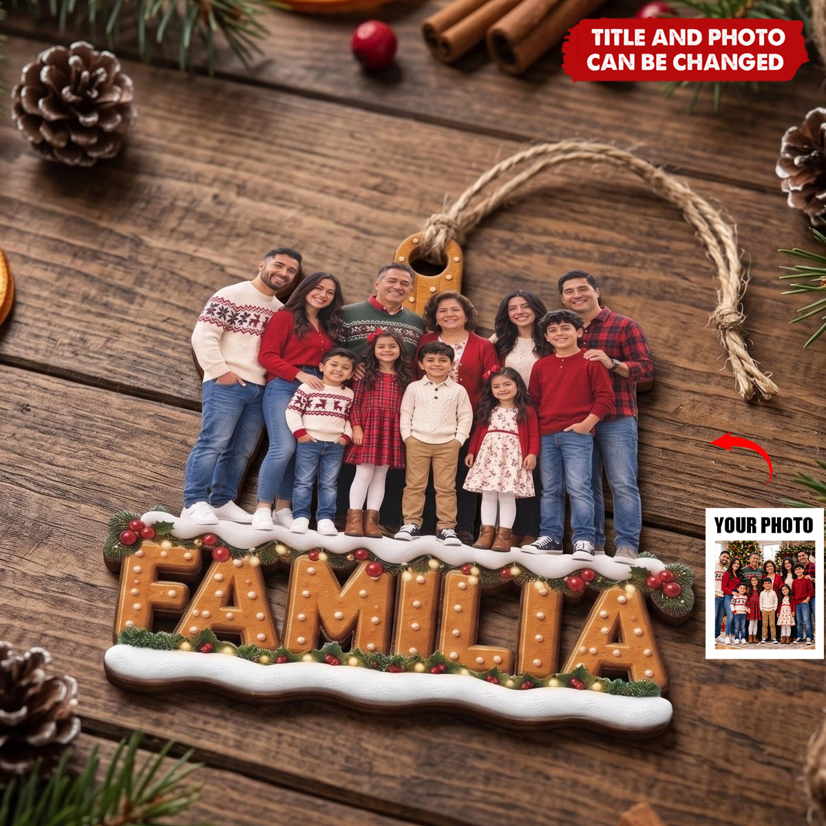 Custom Photo Ornament Gift For Family Parents Grandparents - Personalized Ornament