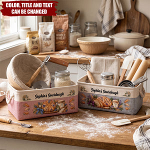 Custom Sourdough Baking Basket Gift For Sourdough Lovers - Personalized Storage Basket