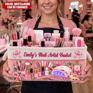 Nail Artist Basket Storage With Handles For Nail Artist - Personalized Storage Basket