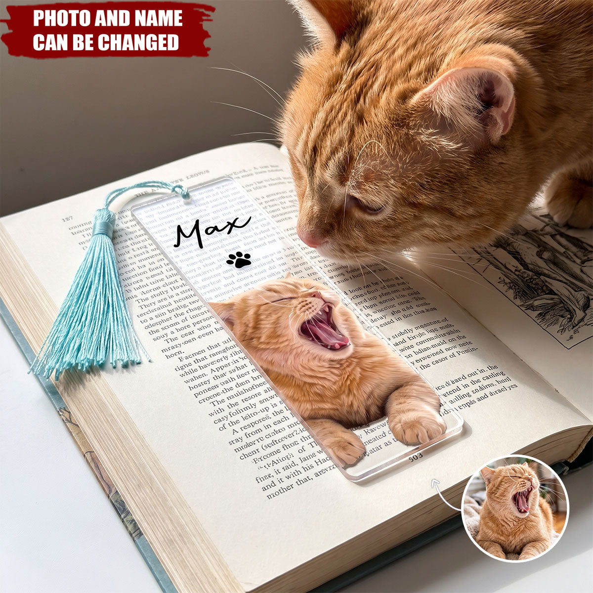 Custom Pet Portrait From Photo Book Lovers Gift - Custom Bookmark