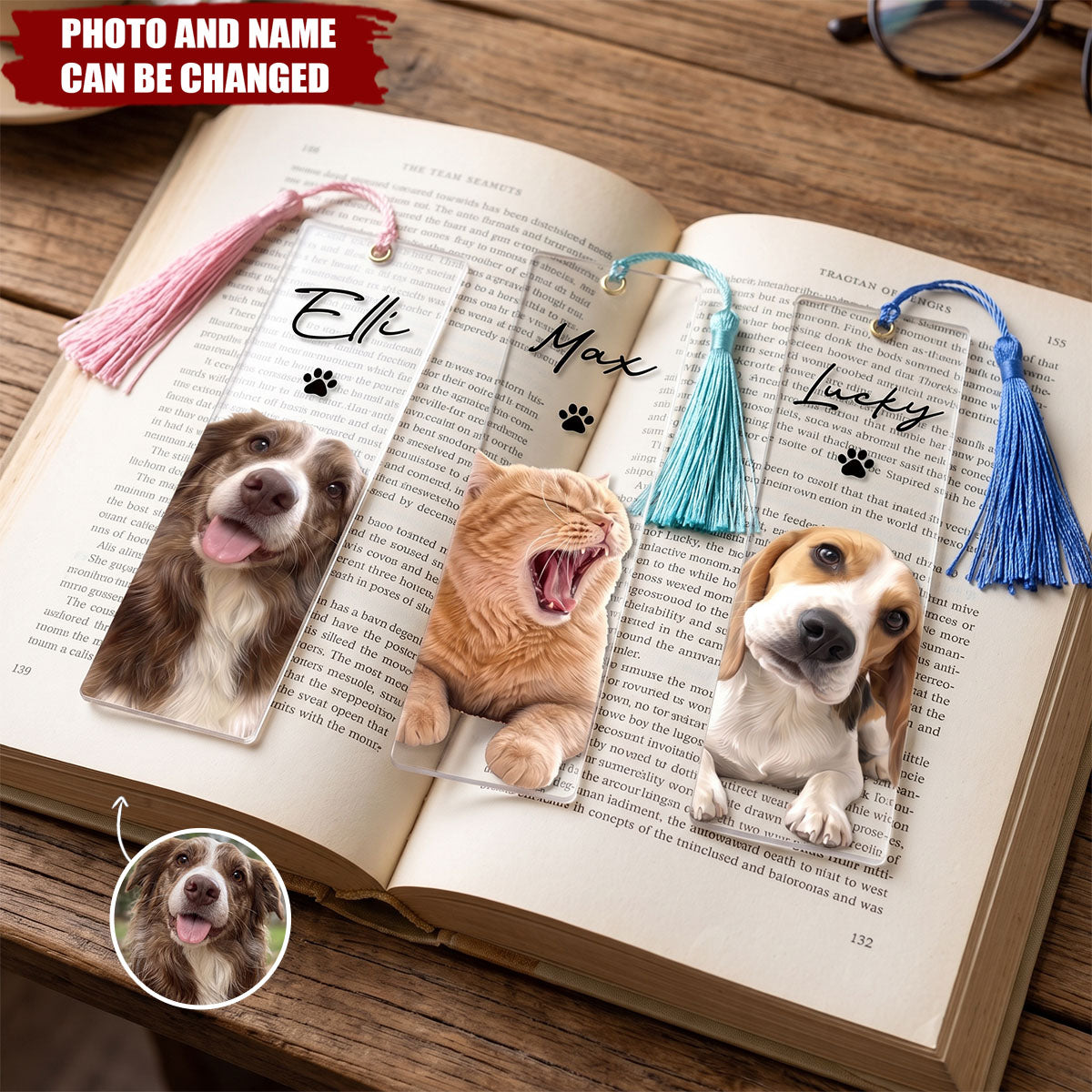 Custom Pet Portrait From Photo Book Lovers Gift - Custom Bookmark