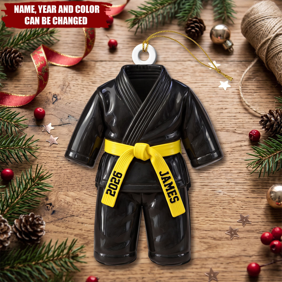 Karate Kid - Custom Name Belt & Name - 3D Printed - Personalized Ornament