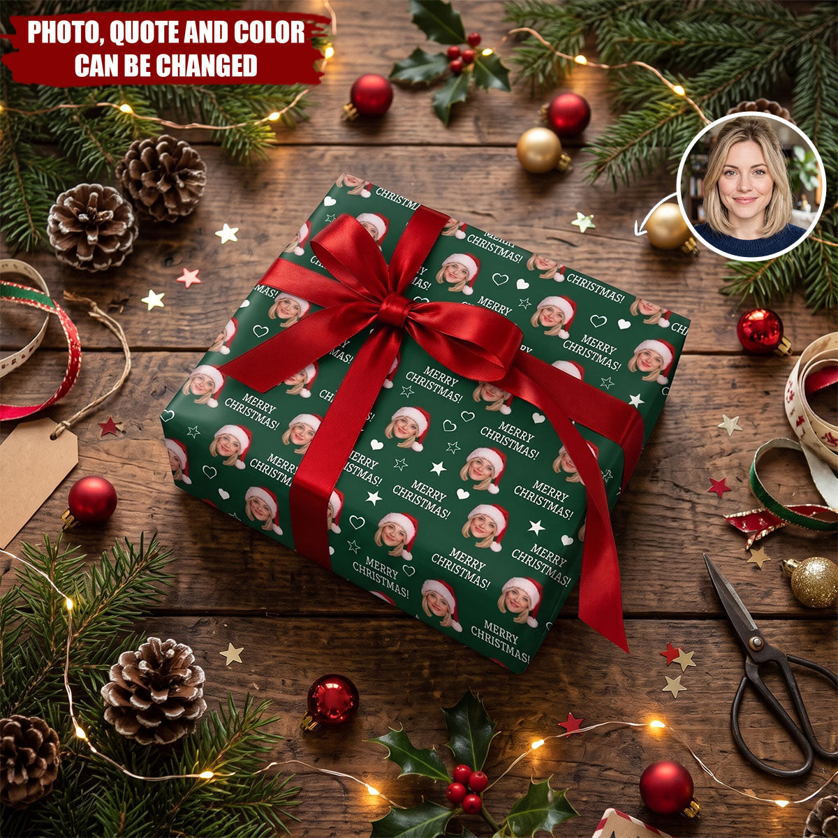 Custom Photo Christmas Gifts For Couples - Personalized Wrapping Paper